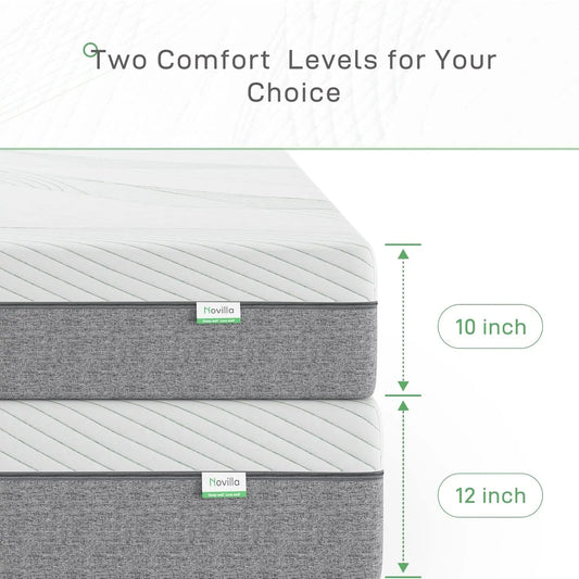 Queen Size Mattress 10 Inch Gel Memory Foam Mattress for Good Sleep Pressure Relieving Matrress in a Box Medium Plush